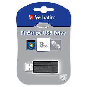 Verbatim Pinstrip 8GB Flash Drive USB Pen